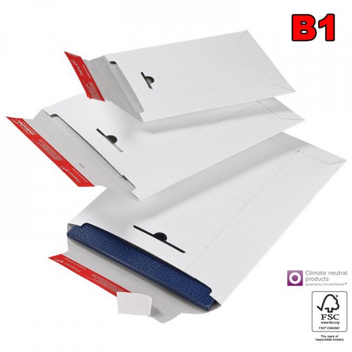 20 enveloppe cartonnée blanche B1 170x245mm  - 1