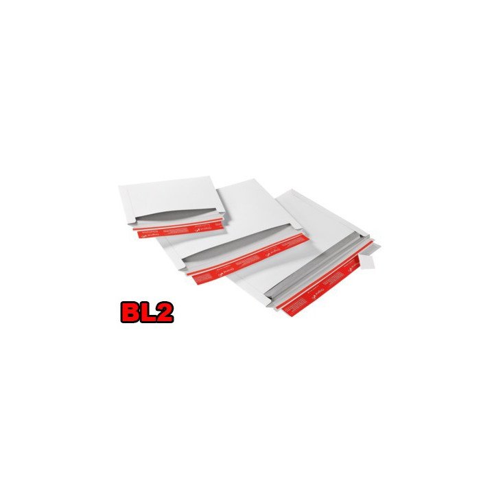 Enveloppe carton (X20) blanche BL2 248x174mm ouverture latérale