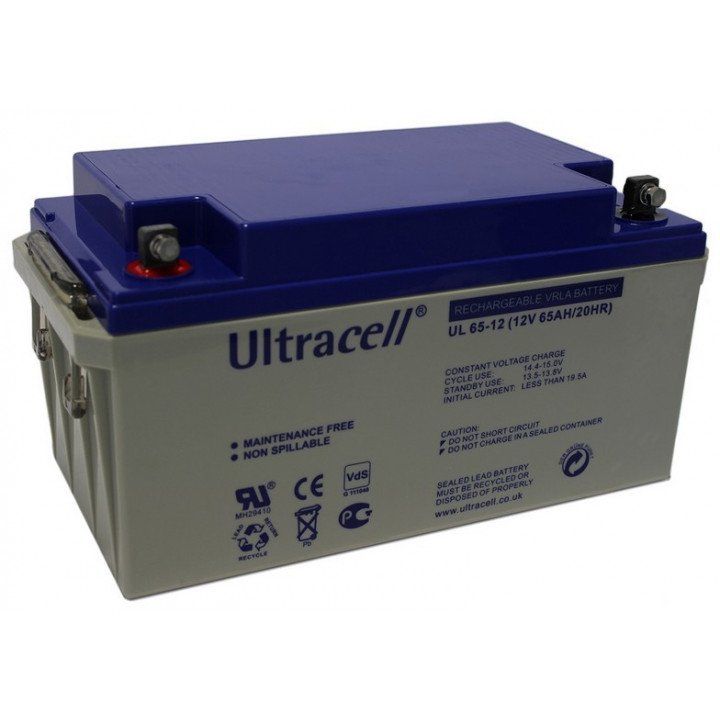 Ultracell UL65-12 348x167x178mm Batterie au plomb étanche 12V 65AH 