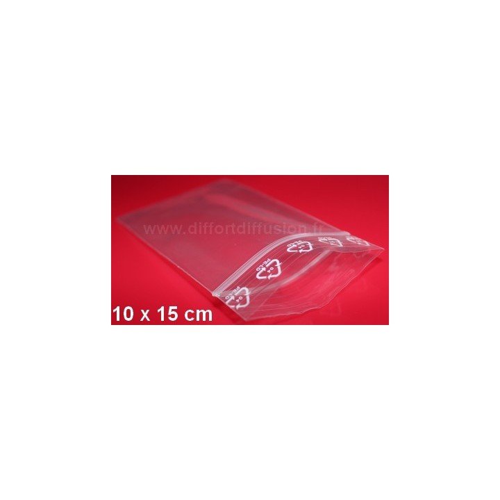 1000 sachets plastiques Zip 100x150 mm (90 MICRONS) DIFFORT DIFFUSION - 1