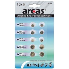 DESTOCKAGE Blister 10 piles boutons alcalines  ARCAS 