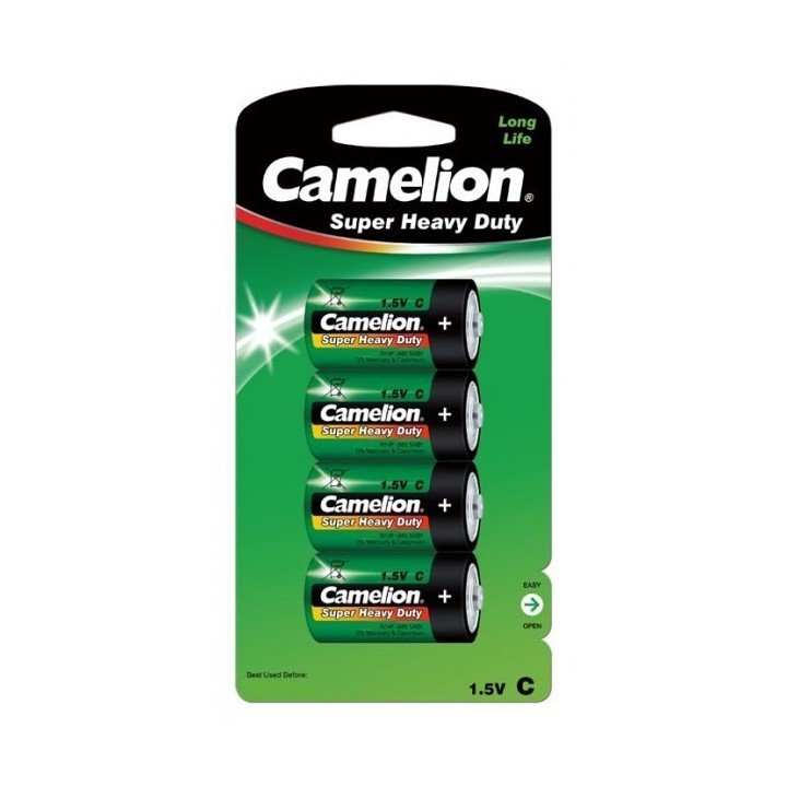 DESTOCKAGE / 4 piles Green Camelion C R14 BP4 10/2016