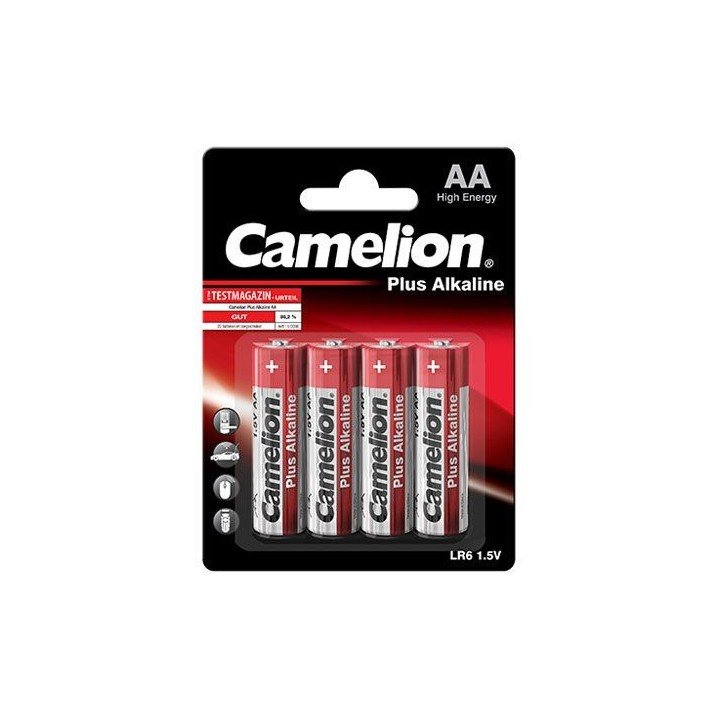 4 piles AA / LR06 LR6 alcalines baton CAMELION 