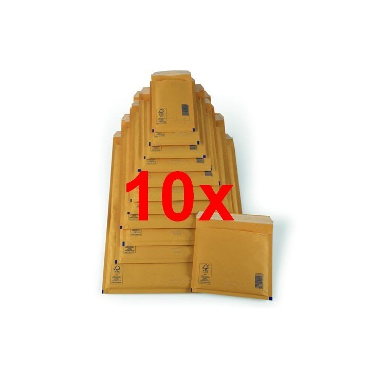 Lot 10x enveloppes à bulles marron (dimensions au choix)