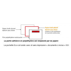 1000 Pochettes porte-document CI-INCLUS DL 228x120 papier ECO-LIST (poly+papier)  - 2