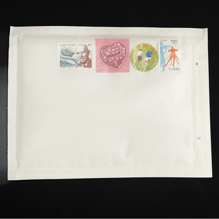 Enveloppe bulle timbrée en 100g tarif poste lettre verte