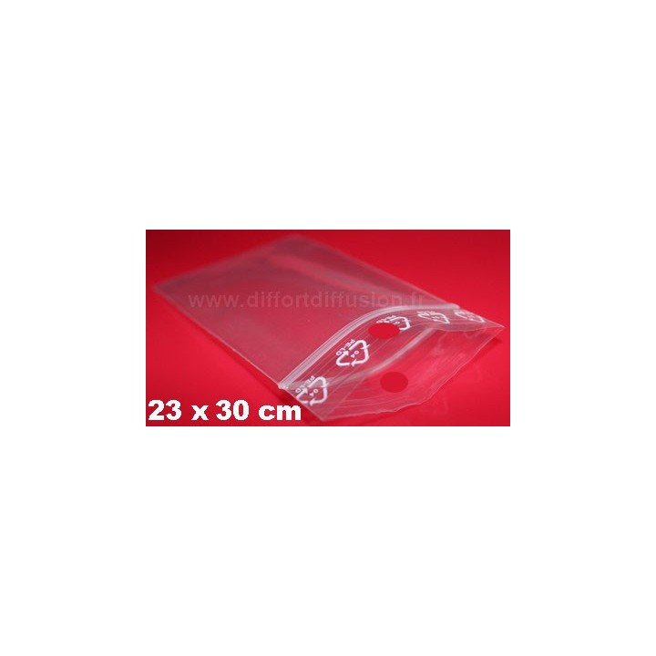 500 sachets plastiques Zip 230x300 mm avec trou de suspension DIFFORT DIFFUSION - 1